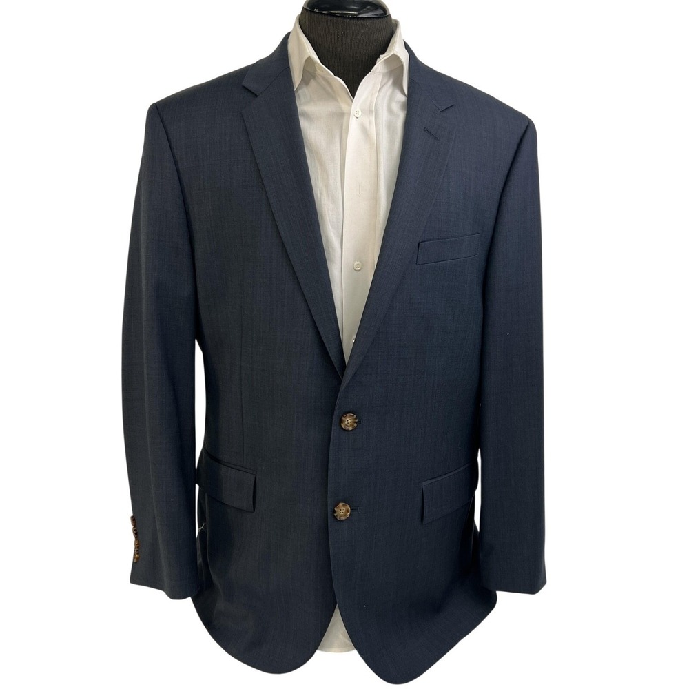 J Crew Sport Coat Mens 46R‎ Navy Blue Thompson Wool 2 Button Classic Jacket